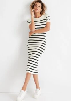 Saint Tropez Mini-jurk AileenSZ Dress -TrendyTijd Verkoop hechter paris tricotjurk wit 1