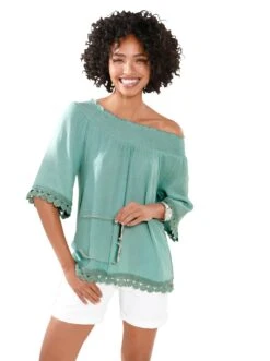 Vivance Gedessineerde Jurk 29 Vivance Gedessineerde Jurk -TrendyTijd Verkoop heine blouse met carmenhals blauw