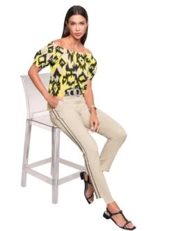 Vivance Gedessineerde Jurk Met Bloemmotief -TrendyTijd Verkoop heine blouse met carmenhals bruin