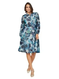 Heine Blousejurkje Gedessineerde Jurk -TrendyTijd Verkoop heine blousejurkje gedessineerde jurk beige 3