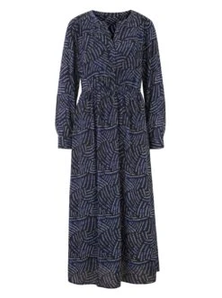 Heine Chiffonjurk Gedessineerde Jurk -TrendyTijd Verkoop heine chiffonjurk gedessineerde jurk blauw 3