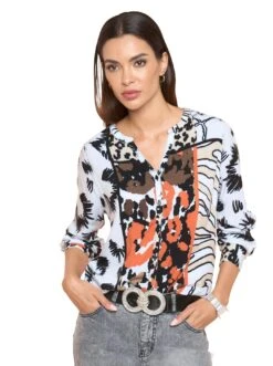 Marc O'Polo Jurk Met Overhemdkraag -TrendyTijd Verkoop heine gedessineerde blouse oranje