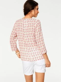 Eterna Jurk Met Overhemdkraag Loose Fit -TrendyTijd Verkoop heine gedessineerde blouse rood 1