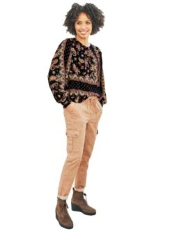 Jurk In A-lijn Gedessineerde Jurk -TrendyTijd Verkoop heine gedessineerde blouse zwart 2