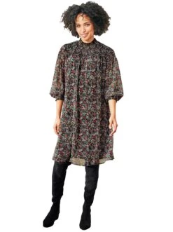 Heine Blousejurkje Jurk -TrendyTijd Verkoop heine gedessineerde jurk blauw 14