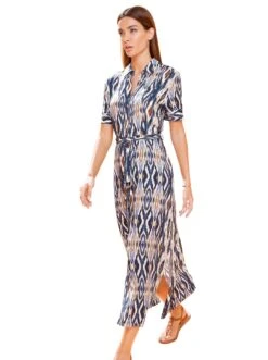 Only Mini-jurk ONLKARMEN S/L SHORT DRESS -TrendyTijd Verkoop heine gedessineerde jurk blauw 19