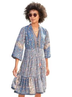 Tamaris Jurk Met Overhemdkraag In Midi Lengte (set, 2-delig, Met Een Bindceintuur) -TrendyTijd Verkoop heine gedessineerde jurk blauw 22