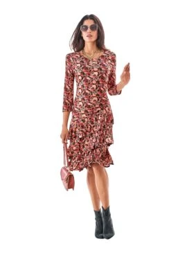 Aniston SELECTED Maxi-jurk Met Wijde 3/4-mouwen -TrendyTijd Verkoop heine gedessineerde jurk jerseyjurk multicolor 6