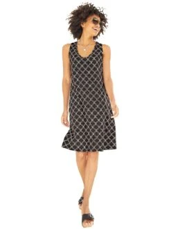 Saint Tropez Gedessineerde Jurk EdaSZ LS Dress 37 Saint Tropez Gedessineerde Jurk EdaSZ LS Dress -TrendyTijd Verkoop heine gedessineerde jurk jerseyjurk zwart