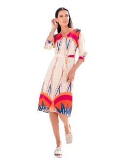 Cecil Maxi-jurk 23 Cecil Maxi-jurk -TrendyTijd Verkoop heine gedessineerde jurk roze 8