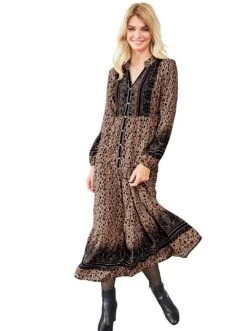 Bugatti Jurk Met Overhemdkraag Met Opgestikte Zak Bij De Borst -TrendyTijd Verkoop heine gedessineerde jurk zwart 3