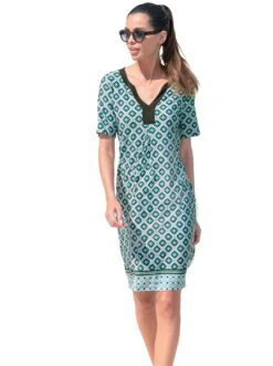 Creation L Jurk Met Overhemdkraag Jurk -TrendyTijd Verkoop heine jerseyjurk gedessineerde jurk groen