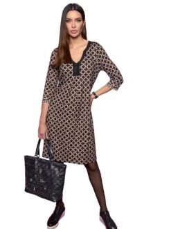 HaILYS Midi-jurk In Wikkellook -TrendyTijd Verkoop heine jerseyjurk gedessineerde jurk zwart 4