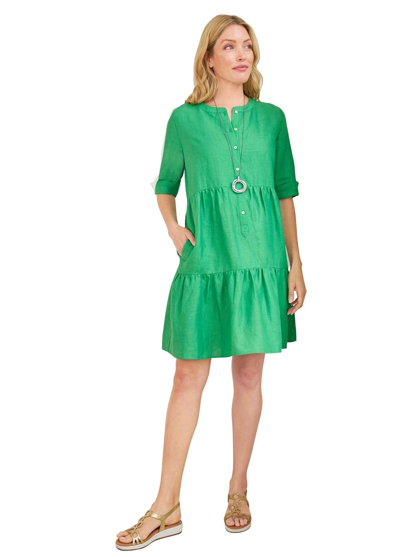 Heine Jurk In A-lijn Linnen Jurk 3 Heine Jurk In A-lijn Linnen Jurk