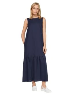 Heine Jurk In Overgooiermodel Jurk -TrendyTijd Verkoop heine jurk in overgooiermodel jurk blauw 2