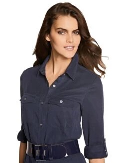 Heine Jurk Met Overhemdkraag -TrendyTijd Verkoop heine jurk met overhemdkraag blauw 5