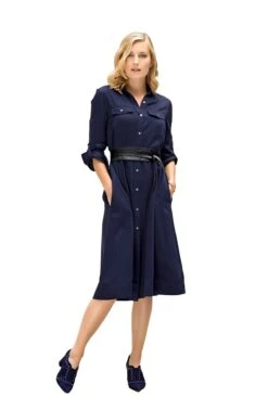 Heine Jurk Met Overhemdkraag -TrendyTijd Verkoop heine jurk met overhemdkraag blauw 6