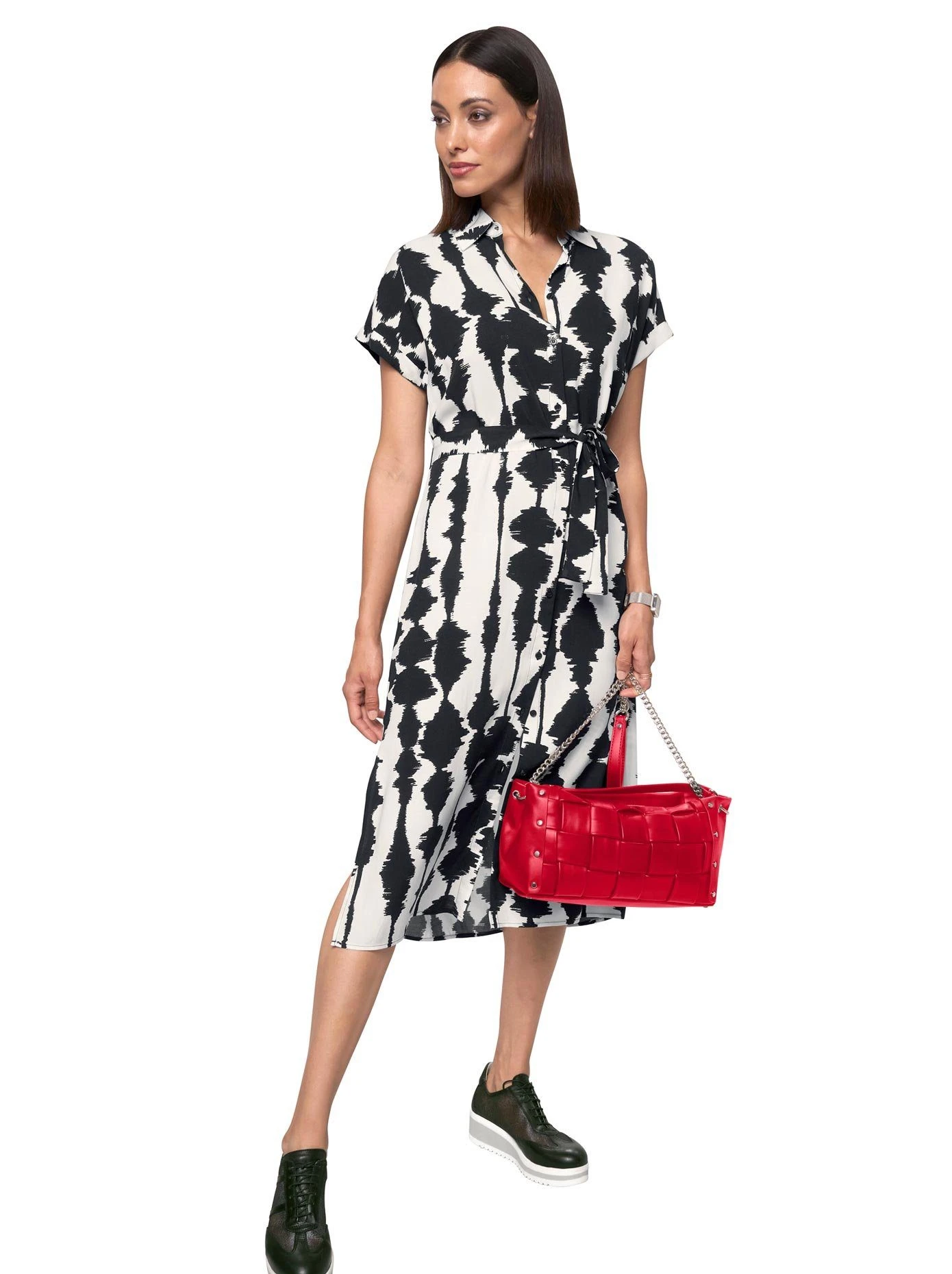 CREATION L PREMIUM Kokerjurk Linnen Jurk Met Overhemdkraag 8 CREATION L PREMIUM Kokerjurk Linnen Jurk Met Overhemdkraag - Afbeelding 6