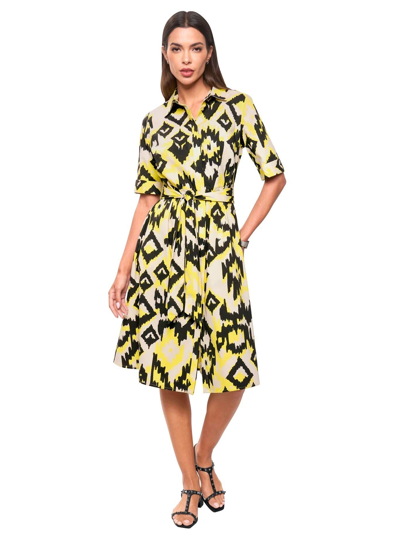 Heine Jurk Met Overhemdkraag Gedessineerde Jurk 3 Heine Jurk Met Overhemdkraag Gedessineerde Jurk