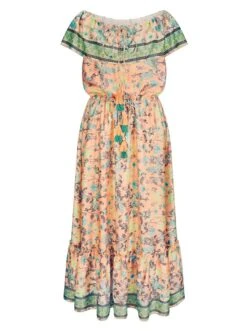 Heine Maxi-jurk Gedessineerde Jurk -TrendyTijd Verkoop heine maxi jurk gedessineerde jurk oranje 3