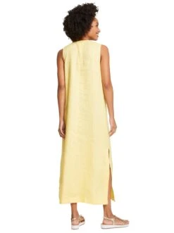 Heine Maxi-jurk Linnen Jurk -TrendyTijd Verkoop heine maxi jurk linnen jurk geel 2