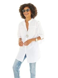 Heine Zomerjurk Gedessineerde Jurk -TrendyTijd Verkoop heine overhemdblouse wit 1