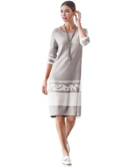 RICK CARDONA By Heine Jurk In A-lijn Jurk -TrendyTijd Verkoop heine tricotjurk grijs 1