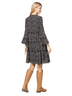 Heine Volantjurk Gedessineerde Jurk -TrendyTijd Verkoop heine volantjurk gedessineerde jurk blauw 3