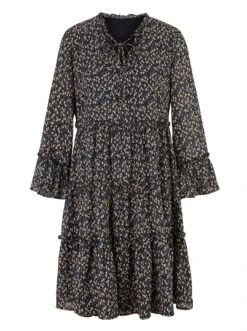 Heine Volantjurk Gedessineerde Jurk -TrendyTijd Verkoop heine volantjurk gedessineerde jurk blauw 4