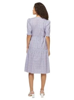 Heine Wikkeljurk Gedessineerde Jurk -TrendyTijd Verkoop heine wikkeljurk gedessineerde jurk blauw 5