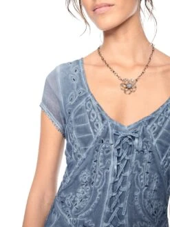 Heine Zomerjurk Geborduurde Jurk -TrendyTijd Verkoop heine zomerjurk geborduurde jurk blauw 6