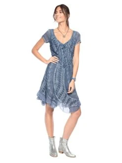 Heine Jurk In A-lijn Linnen Jurk 22 Heine Jurk In A-lijn Linnen Jurk -TrendyTijd Verkoop heine zomerjurk geborduurde jurk blauw 7