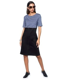 Lady Kokerjurk Gedessineerde Jurk 25 Lady Kokerjurk Gedessineerde Jurk -TrendyTijd Verkoop heine zomerjurk gedessineerde jurk blauw