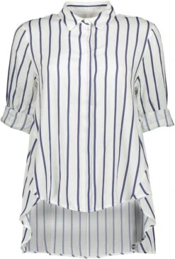 Creation L Gedessineerde Jurk Jerseyjurk -TrendyTijd Verkoop imperial klassieke blouse imp c ed4dgp klokkend model met boogzoom blauw