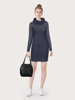 Eterna Jurk Met Overhemdkraag CLASSIC FIT -TrendyTijd Verkoop kangaroos sweatjurk schouderpas en mouwen met print blauw 1