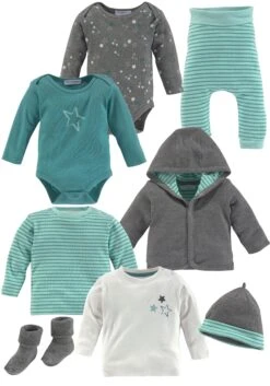 Klitzeklein Jurk, Broek & Hoofddoek Babyset Gemaakt Van Biologisch Katoen (voordeelset, 3-delig, Babymeisje) -TrendyTijd Verkoop klitzeklein newborn cadeauset babyset gemaakt van biologisch katoen set 8 delig grijs