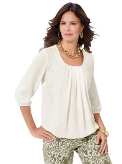 RICK CARDONA By Heine Jurk In A-lijn Jurk -TrendyTijd Verkoop lady blouse zonder sluiting beige 1