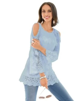 Calvin Klein Midi-jurk (set, 2-delig, Met Bindstrik) -TrendyTijd Verkoop lady kanten blouse blauw