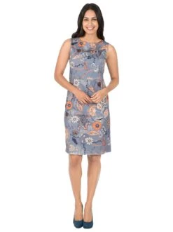 Lady Kokerjurk Gedessineerde Jurk 21 Lady Kokerjurk Gedessineerde Jurk -TrendyTijd Verkoop lady kokerjurk gedessineerde jurk blauw 2