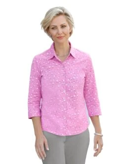 Vero Moda Midi-jurk VMEASY 2/4 FRL CALF DRESS R1 WVN GA -TrendyTijd Verkoop lady overhemdblouse roze