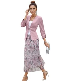 Y.A.S Midi-jurk YASALIRA 3/4 LONG DRESS -TrendyTijd Verkoop lady plisserok grijs 1