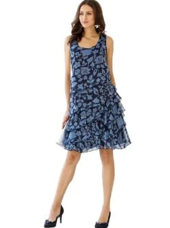 Cecil Gedessineerde Jurk Met Tropische All-over Print -TrendyTijd Verkoop lady volantjurk blauw