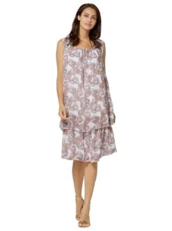 Lady Volantjurk Gedessineerde Jurk -TrendyTijd Verkoop lady volantjurk gedessineerde jurk rood 1