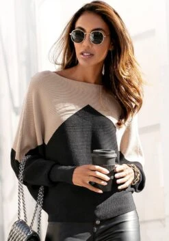 Buffalo Midi-jurk Van Zacht Ribmateriaal 34 Buffalo Midi-jurk Van Zacht Ribmateriaal -TrendyTijd Verkoop lascana gebreide trui met colourblocking stijl zwart 1