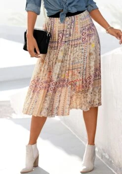 Aniston SELECTED Midi-jurk Met Transparante Mouwen, Nieuwe Collectie 34 Aniston SELECTED Midi-jurk Met Transparante Mouwen, Nieuwe Collectie -TrendyTijd Verkoop lascana plisserok met ethno print multicolor 1