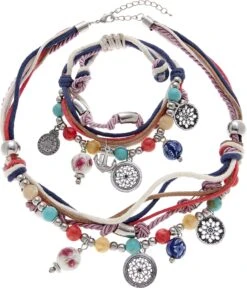 Aniston SELECTED Party-jurk Met Animal-print -TrendyTijd Verkoop lascana sieradenset ketting en armband met heel veel hangertjes blauw