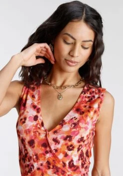 Laura Scott Gedessineerde Jurk -TrendyTijd Verkoop laura scott gedessineerde jurk multicolor 13