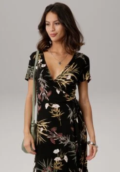 Laura Scott Midi-jurk In Wikkel-look - Nieuwe Collectie 24 Laura Scott Midi-jurk In Wikkel-look - Nieuwe Collectie -TrendyTijd Verkoop laura scott midi jurk in wikkel look nieuwe collectie zwart 2