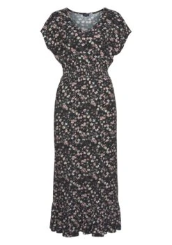 Laura Scott Midi-jurk Met Smoking -TrendyTijd Verkoop laura scott midi jurk met smoking zwart 7