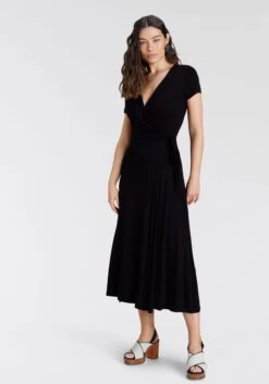 Laura Scott Midi-jurk -TrendyTijd Verkoop laura scott midi jurk zwart 8